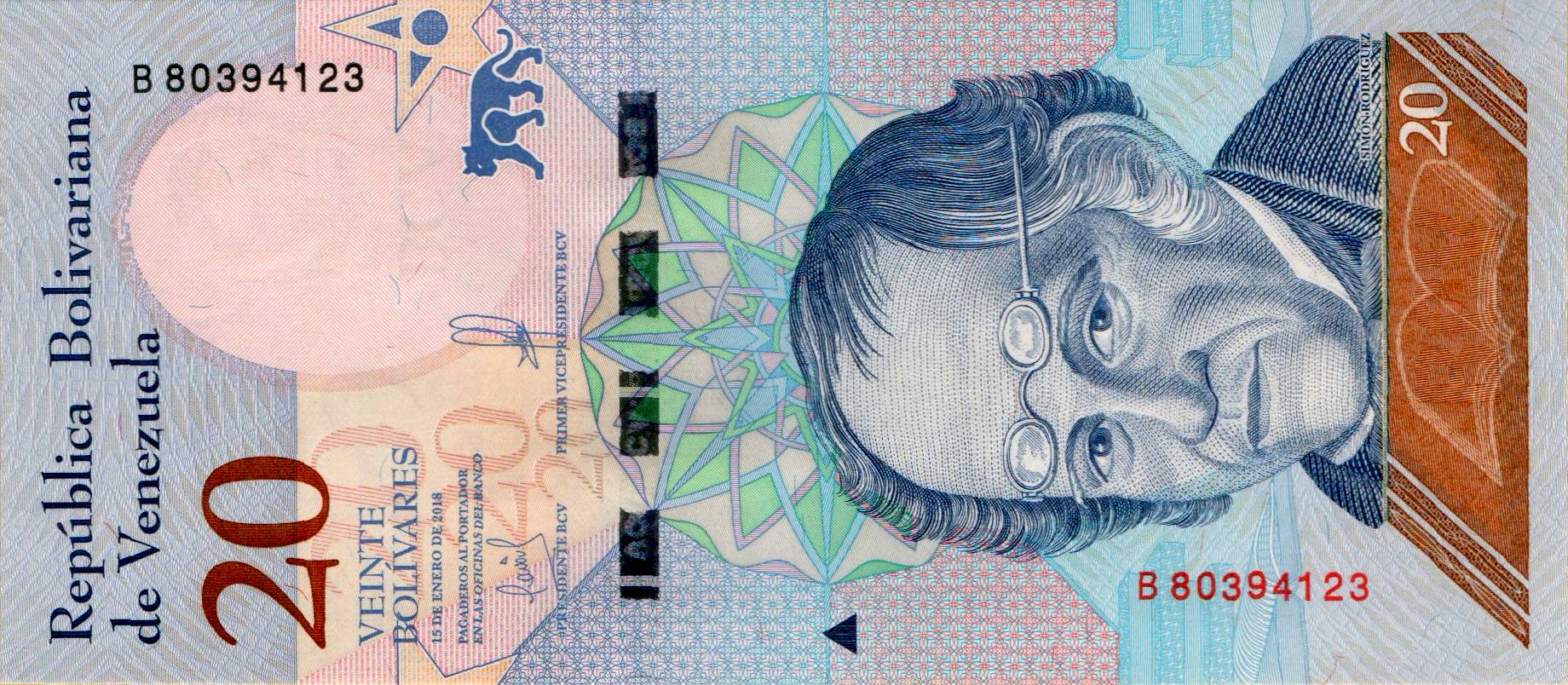 Venezuela 20 2018 UNC P-104